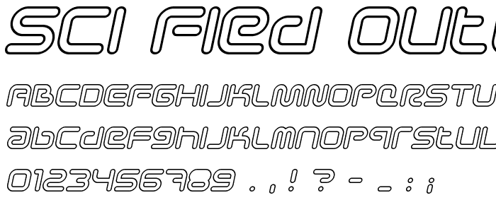 Sci Fied Outline Italic police
